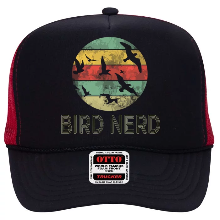 Retro Vintage Birding Bird Watching Funny Bird Watcher High Crown Mesh Trucker Hat