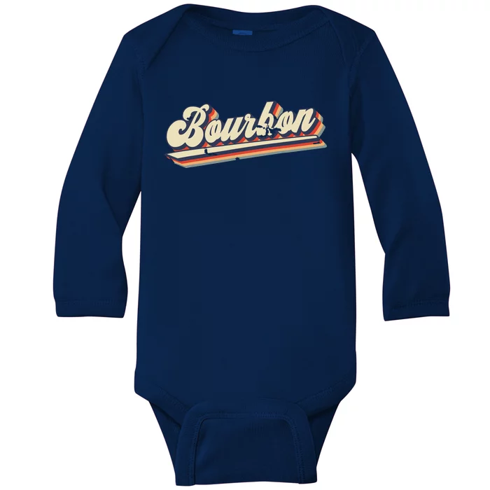 Retro Vintage Bourbon Whisky Whiskey Baby Long Sleeve Bodysuit