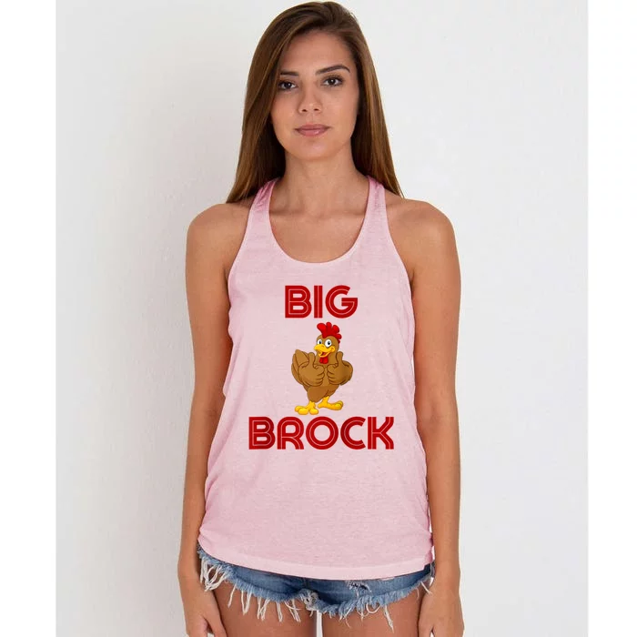 Retro Vintage Big Cock Brock Humor Women's Knotted Racerback Tank