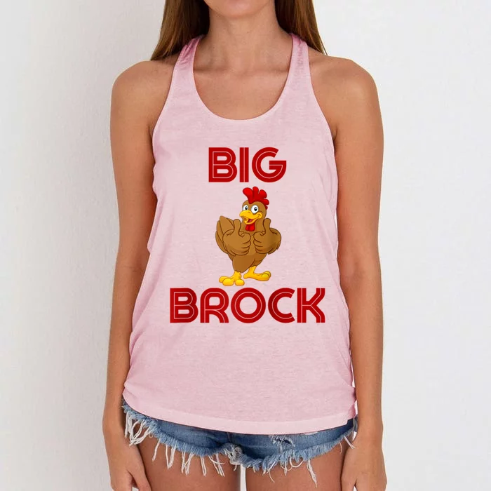 Retro Vintage Big Cock Brock Humor Women's Knotted Racerback Tank