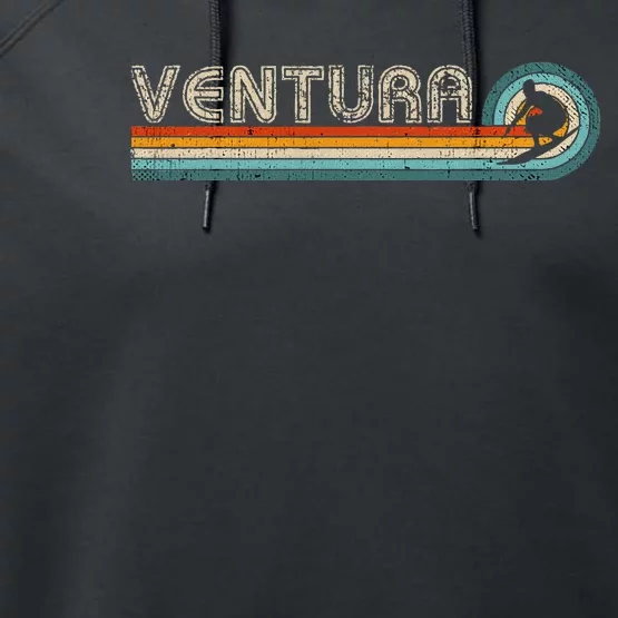 Retro Ventura California Surfing Outfit 1980s Ventura Performance Fleece Hoodie