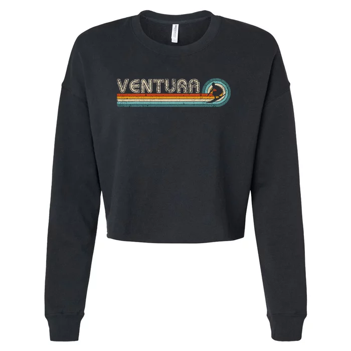 Retro Ventura California Surfing Outfit 1980s Ventura Cropped Pullover Crew