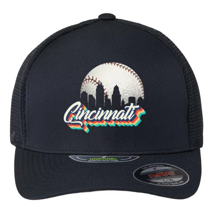 Retro Vintage Cincinnati City Baseball Lovers Baseball Fans Flexfit Unipanel Trucker Cap