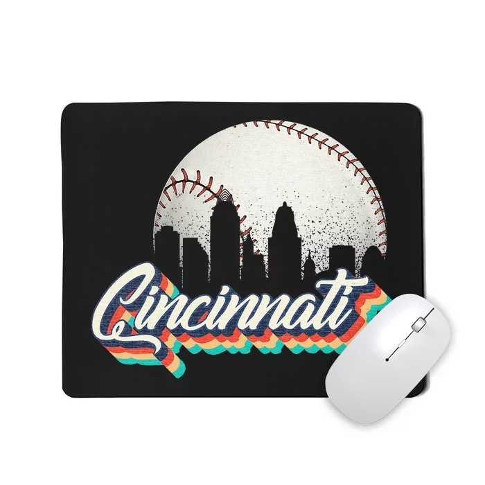 Retro Vintage Cincinnati City Baseball Lovers Baseball Fans Mousepad