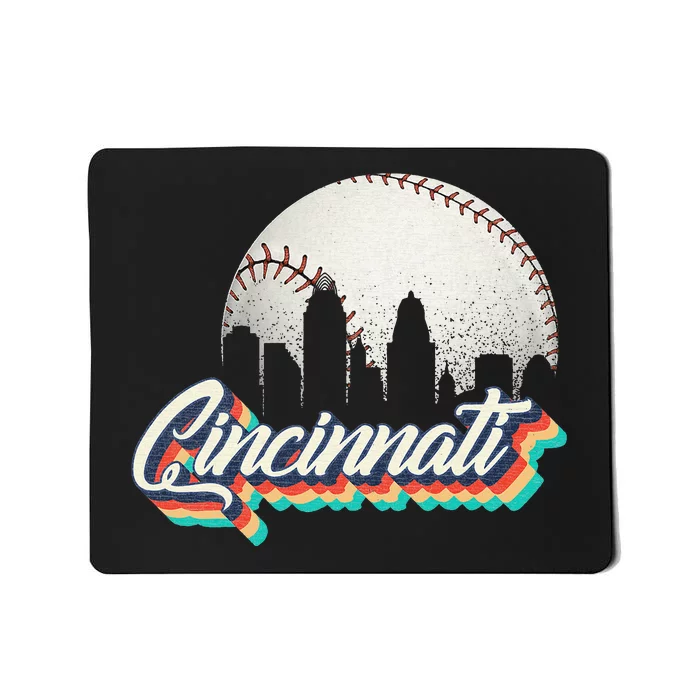 Retro Vintage Cincinnati City Baseball Lovers Baseball Fans Mousepad