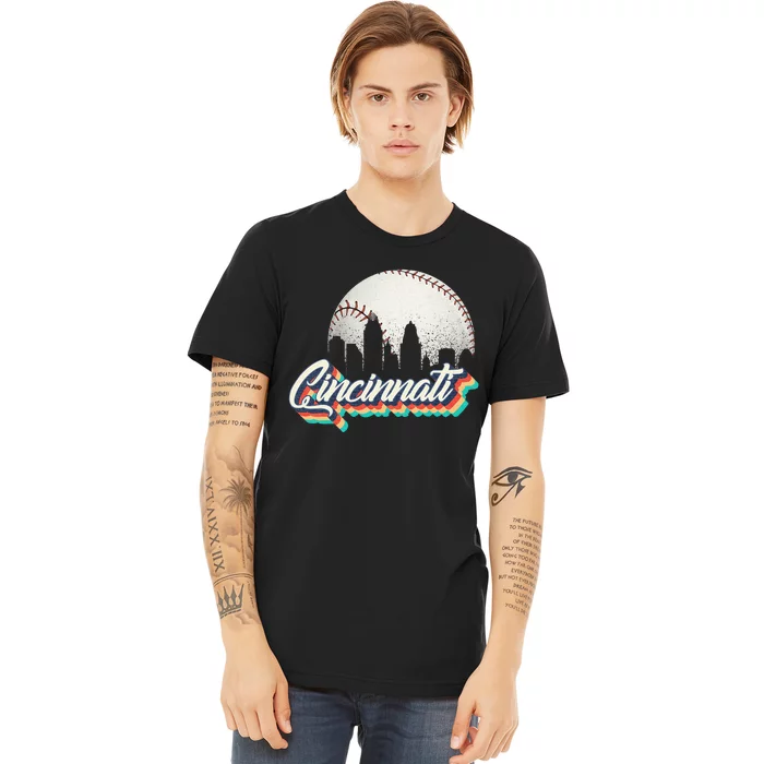 Retro Vintage Cincinnati City Baseball Lovers Baseball Fans Premium T-Shirt