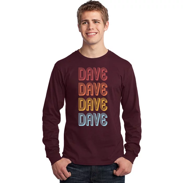 Retro Vintage Custom Name Dave Tall Long Sleeve T-Shirt