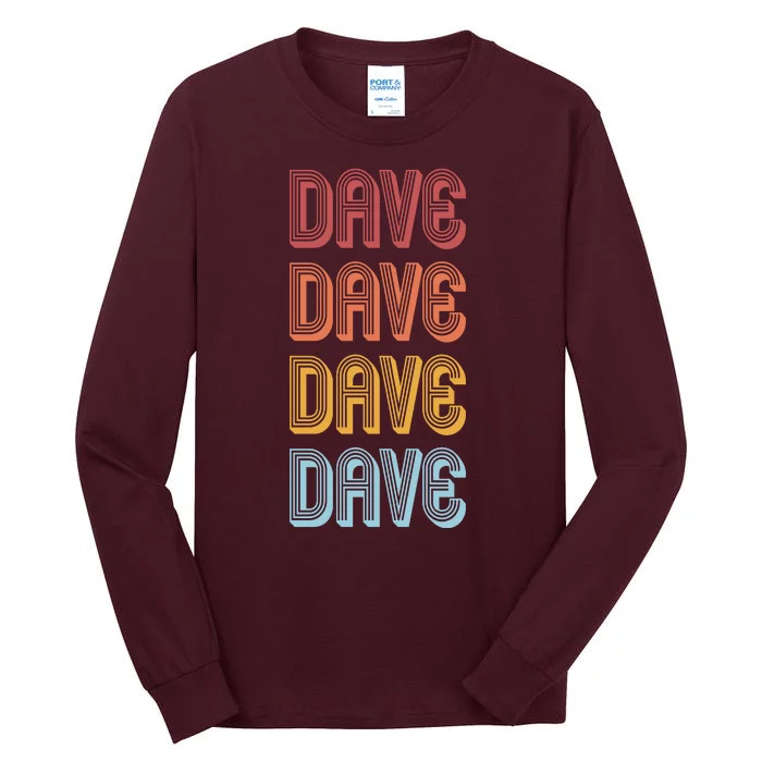 Retro Vintage Custom Name Dave Tall Long Sleeve T-Shirt