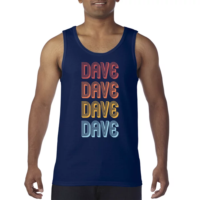 Retro Vintage Custom Name Dave Tank Top