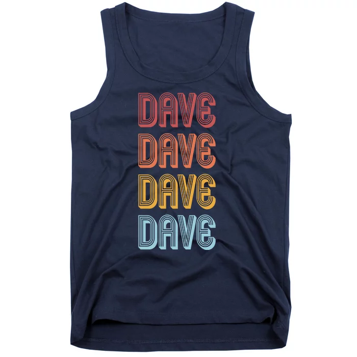 Retro Vintage Custom Name Dave Tank Top