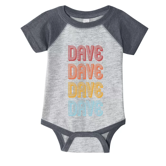 Retro Vintage Custom Name Dave Infant Baby Jersey Bodysuit