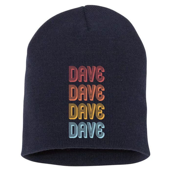 Retro Vintage Custom Name Dave Short Acrylic Beanie