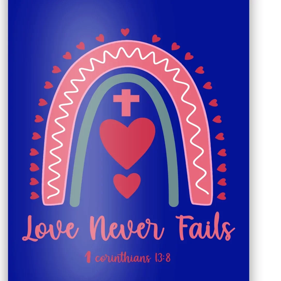 Religious Valentines Christian Love Never Fails Rainbow Great Gift Poster