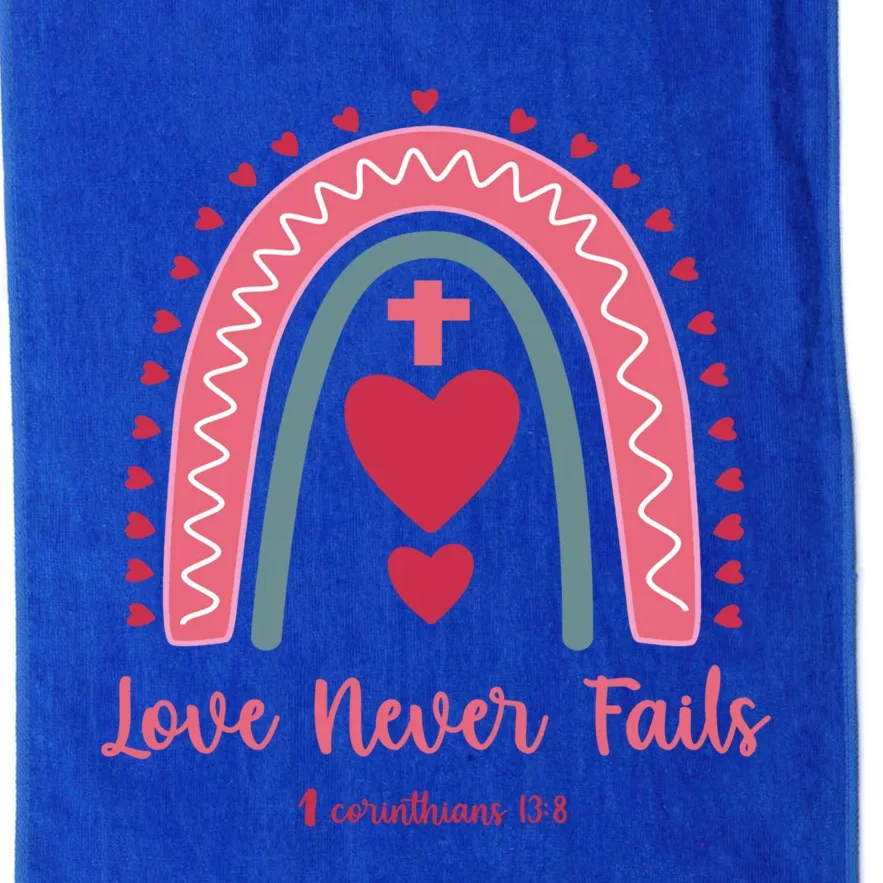 Religious Valentines Christian Love Never Fails Rainbow Great Gift Platinum Collection Golf Towel