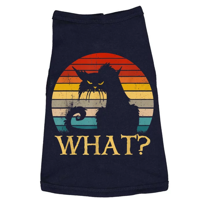 Retro Vintage Cat What Funny Black Cat , Murderous Cat Doggie Tank