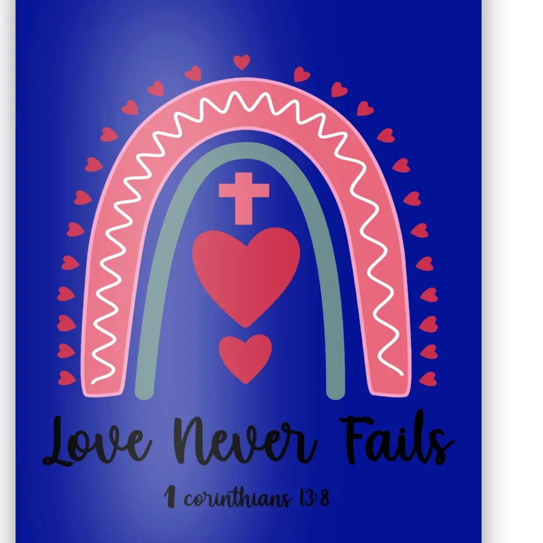 Religious Valentines Christian Love Never Fails Rainbow Gift Poster