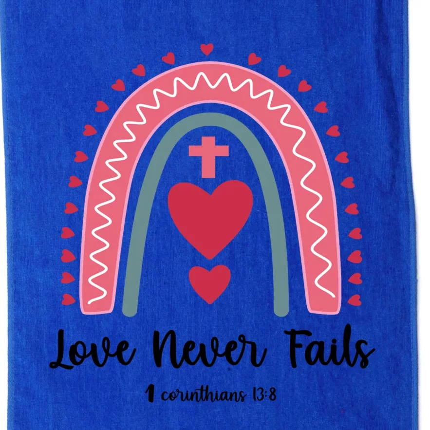 Religious Valentines Christian Love Never Fails Rainbow Gift Platinum Collection Golf Towel