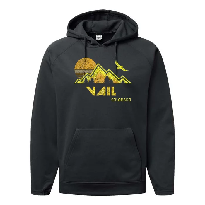 Retro Vail Colorado Distressed Home Performance Fleece Hoodie