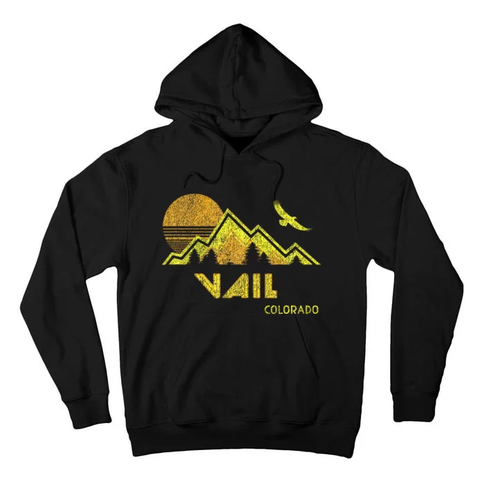 Retro Vail Colorado Distressed Home Tall Hoodie