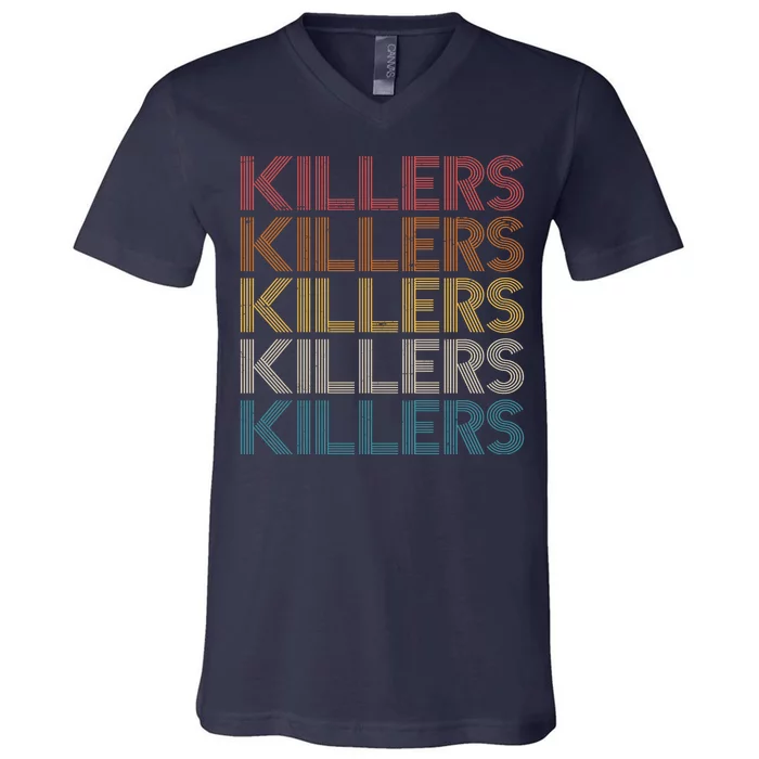 Retro Vintage Colors Killers Logo V-Neck T-Shirt