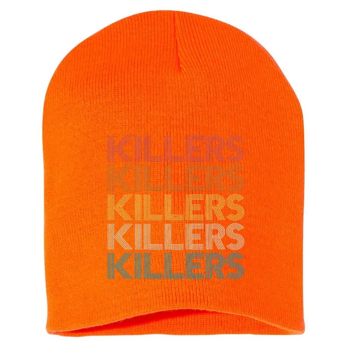 Retro Vintage Colors Killers Logo Short Acrylic Beanie