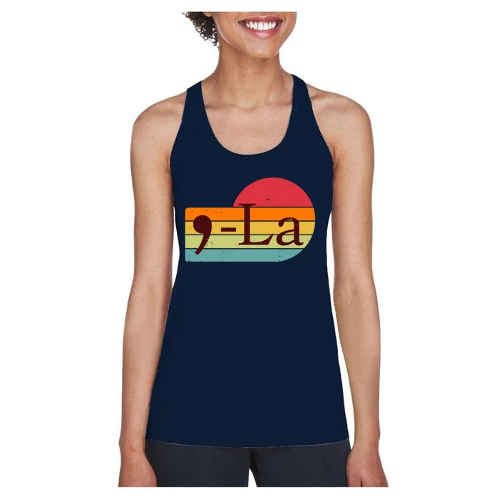 Retro Vintage Comma La Kamala Harris 2024 Women's Racerback Tank