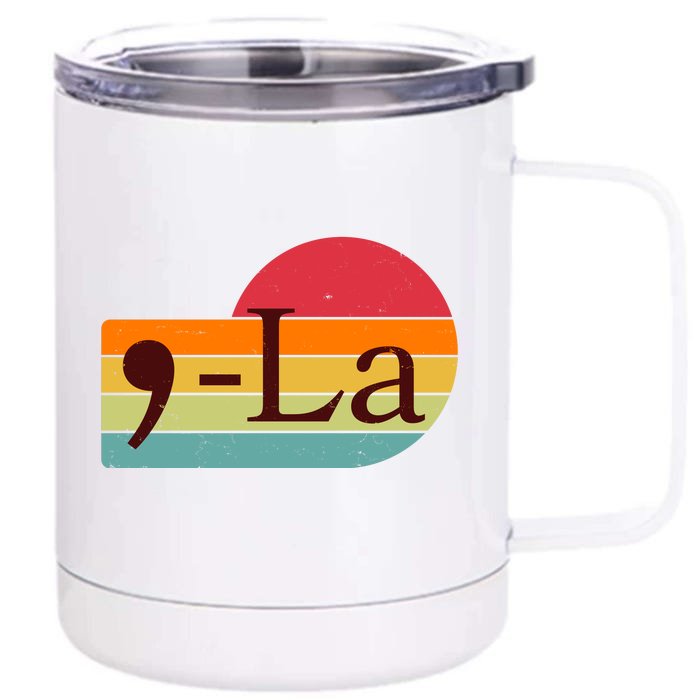 Retro Vintage Comma La Kamala Harris 2024 Front & Back 12oz Stainless Steel Tumbler Cup