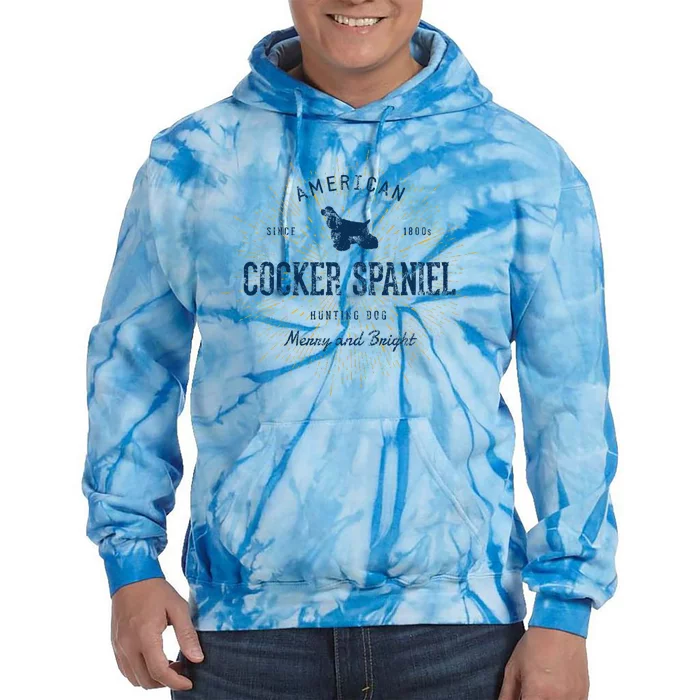 Retro Vintage Cocker Spaniel Tie Dye Hoodie