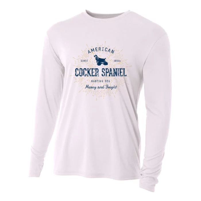 Retro Vintage Cocker Spaniel Cooling Performance Long Sleeve Crew