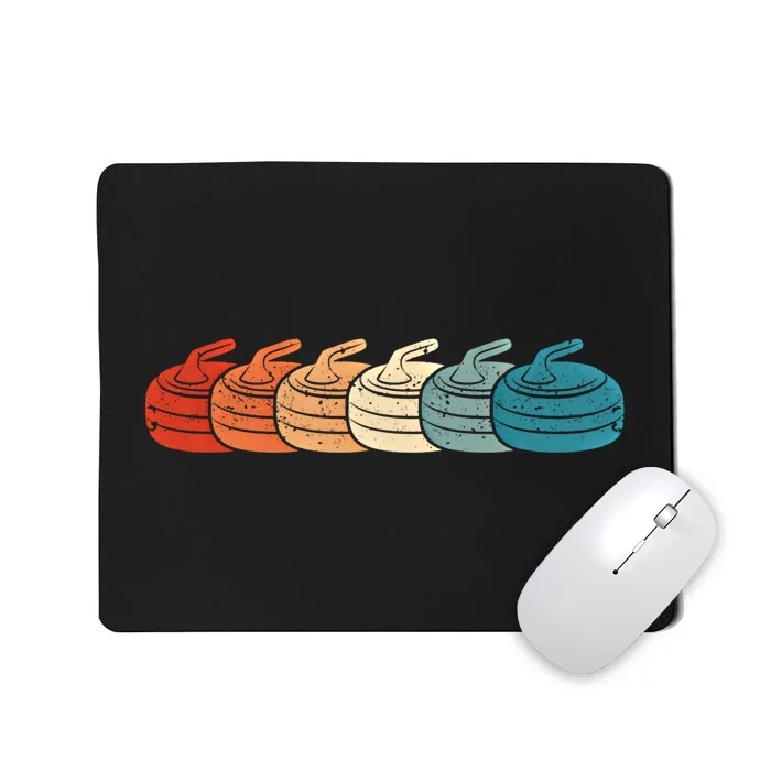 Retro Vintage Curling Player Curler Winter Ice Sports Stones Gift Mousepad