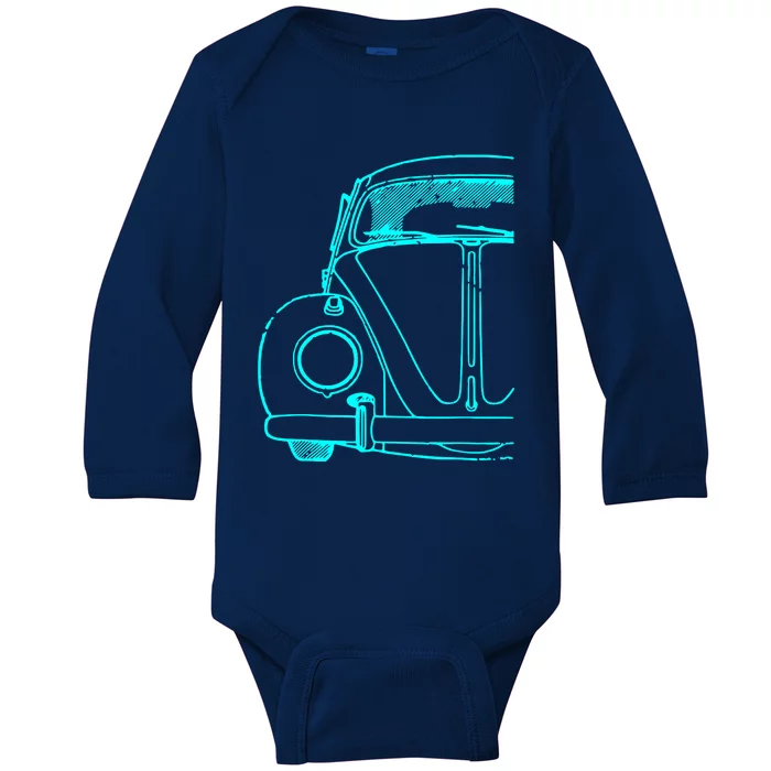 Retro Vintage Car Baby Long Sleeve Bodysuit