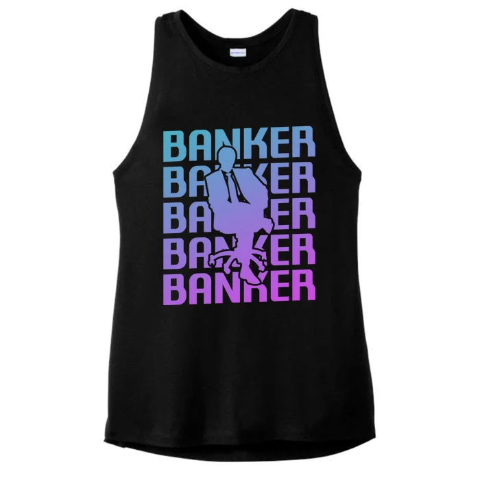 Retro Vintage Classic Banker Banking Gift Ladies Tri-Blend Wicking Tank