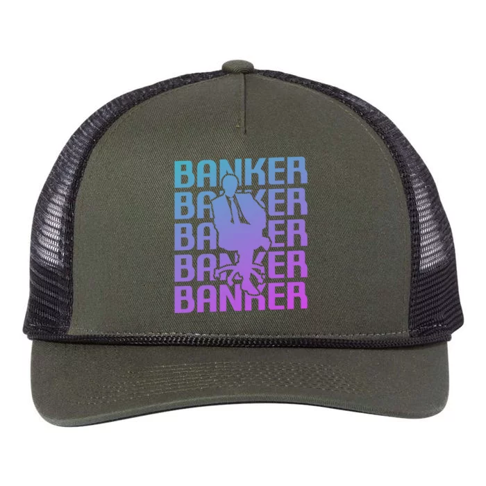 Retro Vintage Classic Banker Banking Gift Retro Rope Trucker Hat Cap