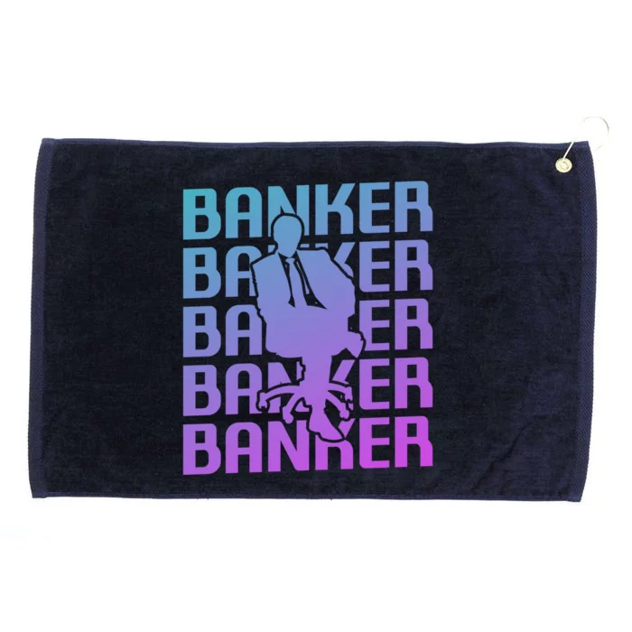 Retro Vintage Classic Banker Banking Gift Grommeted Golf Towel