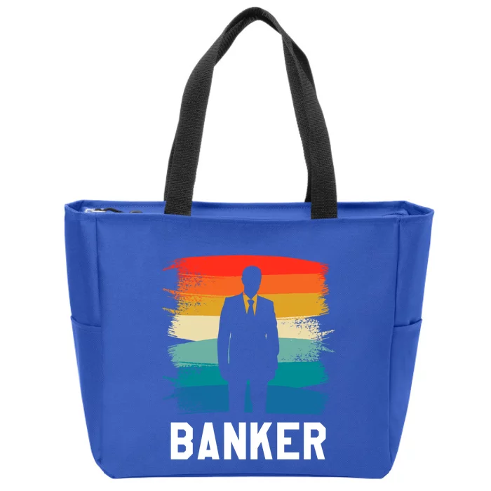 Retro Vintage Classic Banker Banking Gift Zip Tote Bag