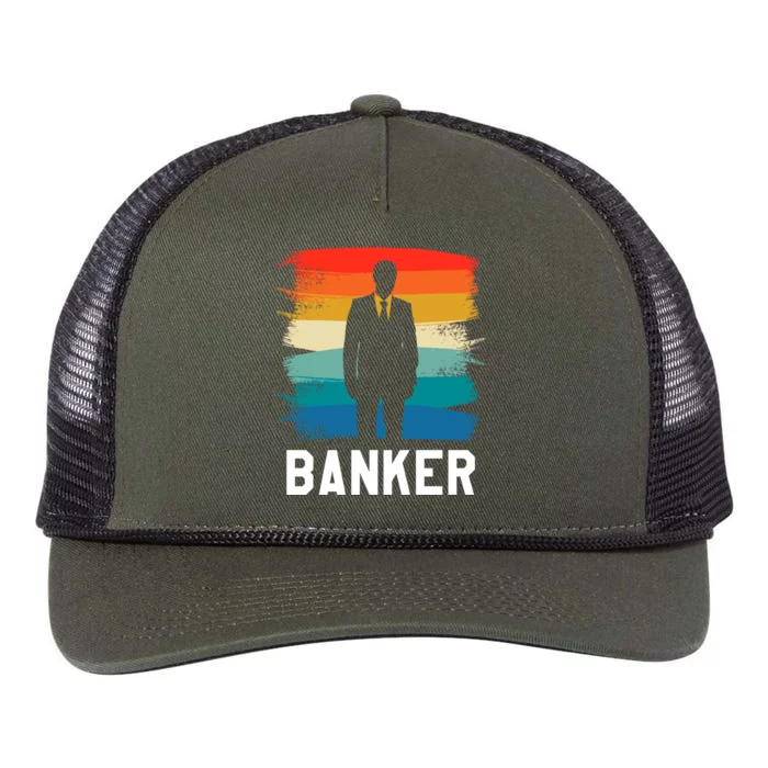 Retro Vintage Classic Banker Banking Gift Retro Rope Trucker Hat Cap