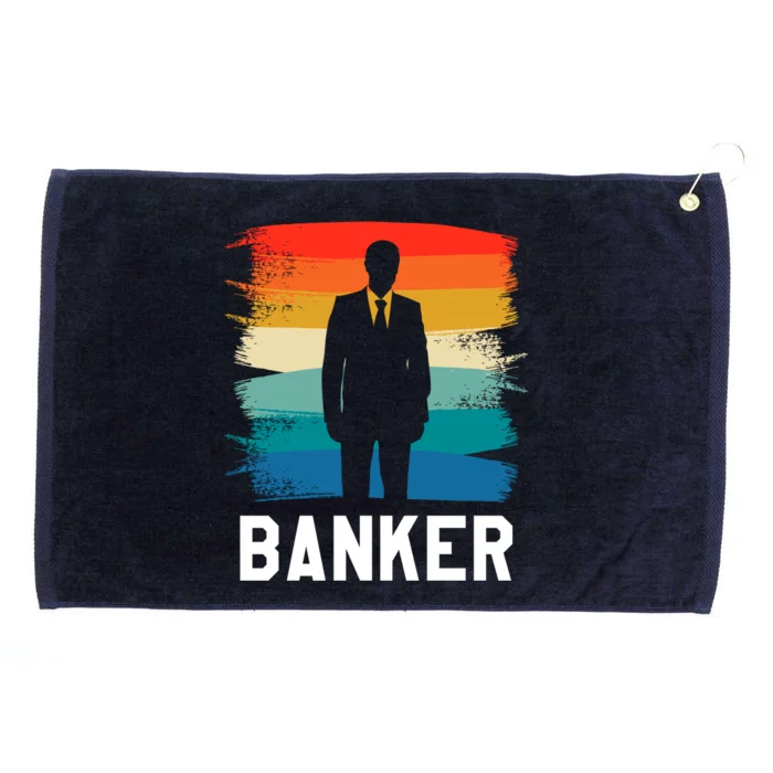 Retro Vintage Classic Banker Banking Gift Grommeted Golf Towel