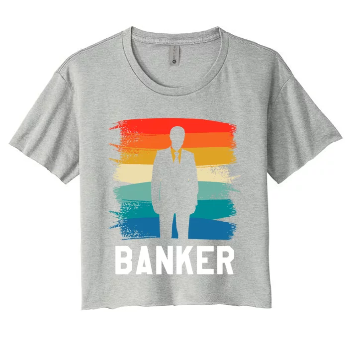 Retro Vintage Classic Banker Banking Gift Women's Crop Top Tee