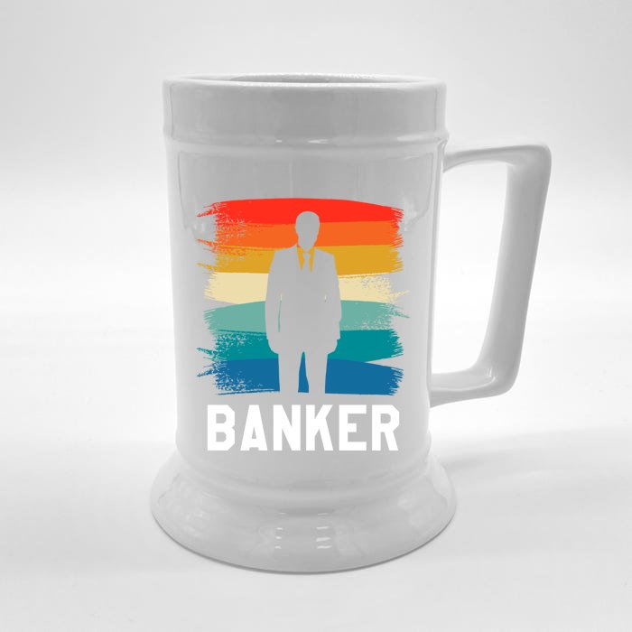 Retro Vintage Classic Banker Banking Gift Front & Back Beer Stein