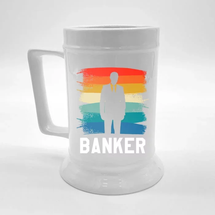 Retro Vintage Classic Banker Banking Gift Front & Back Beer Stein