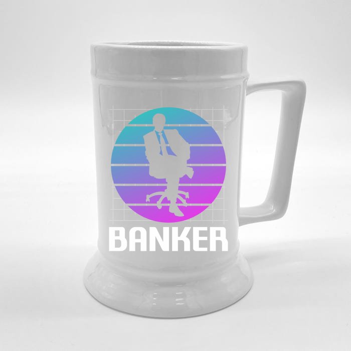 Retro Vintage Classic Banker Banking Gift Front & Back Beer Stein