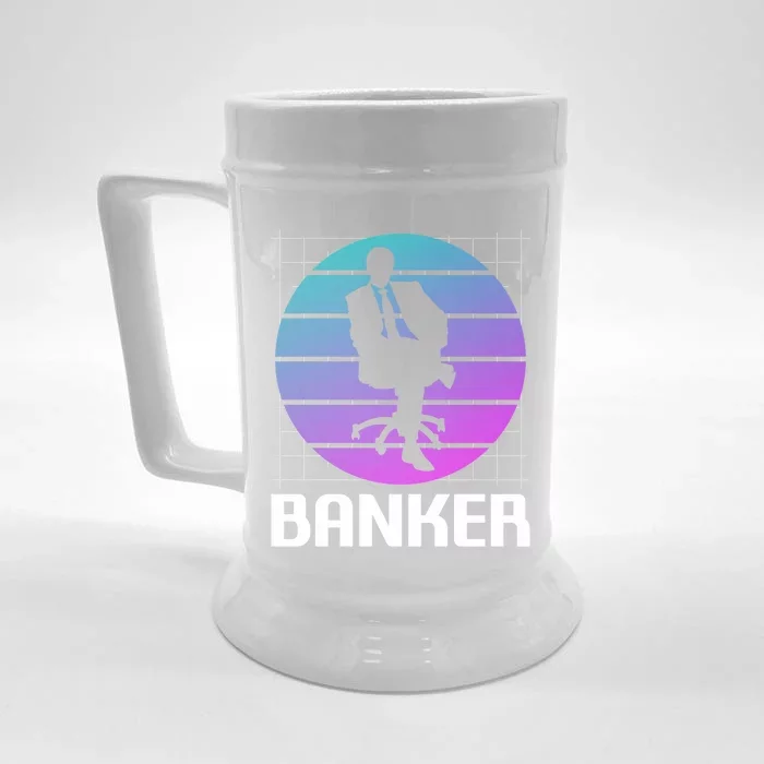 Retro Vintage Classic Banker Banking Gift Front & Back Beer Stein