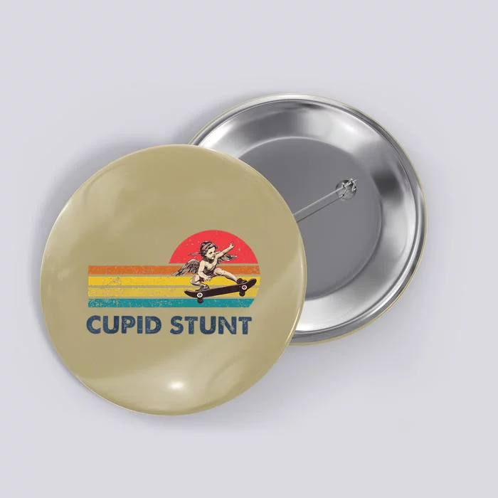 Retro Vintage Cupid Stunt Unhinged Cringe Funny Button