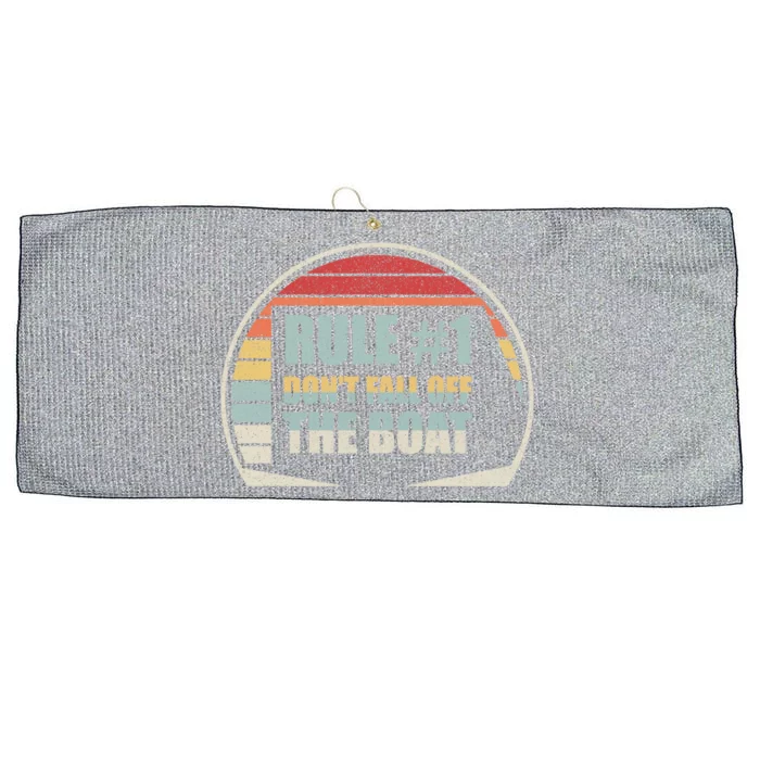 Retro Vintage Cruise Rule #1 Dont Fall Off The Boat Cool Gift Large Microfiber Waffle Golf Towel