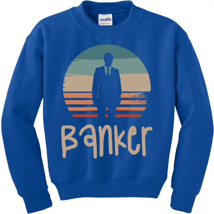 Retro Vintage Classic Banker Banking Gift Kids Sweatshirt