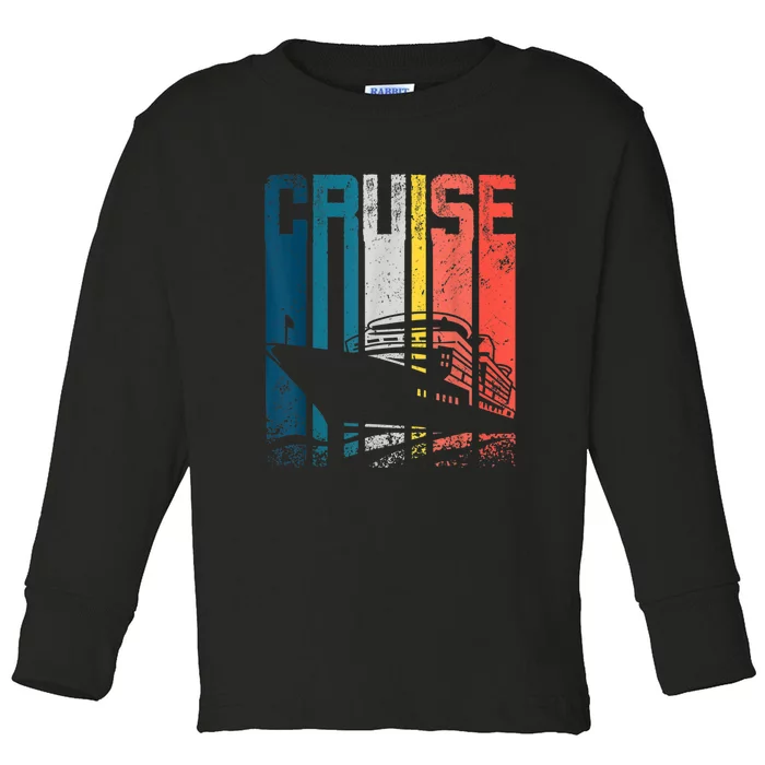 Retro Vintage Cruising Ship Toddler Long Sleeve Shirt