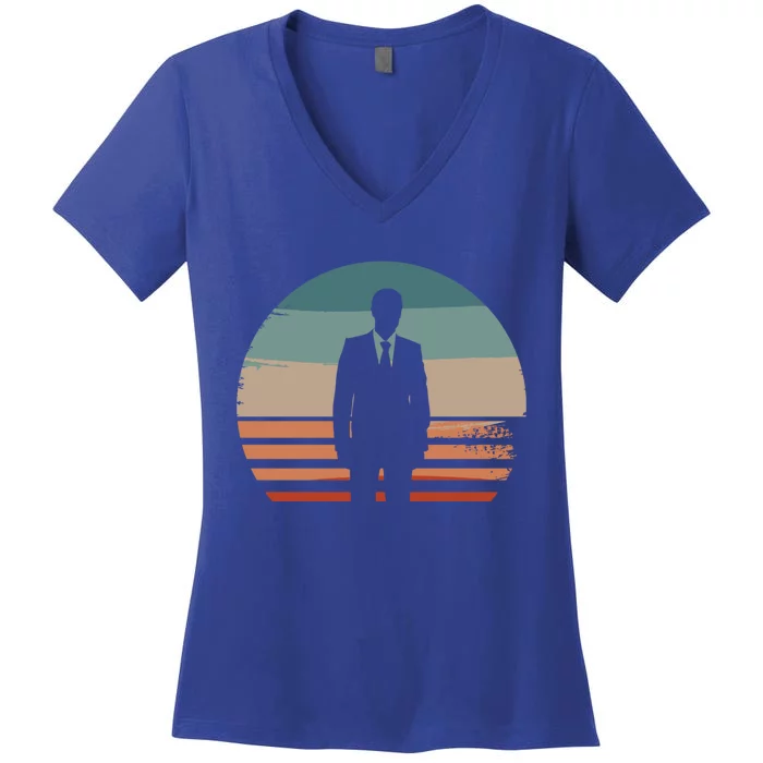 Retro Vintage Classic Banker Banking Gift Women's V-Neck T-Shirt