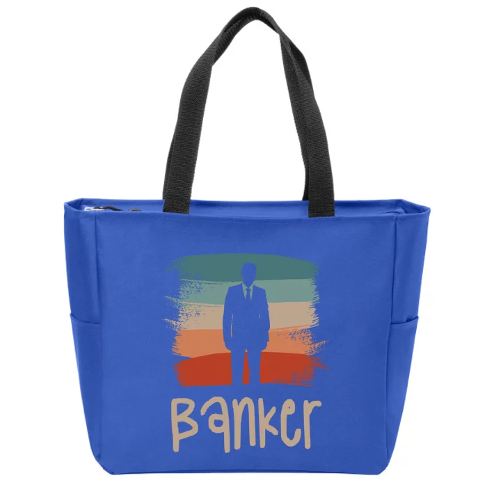 Retro Vintage Classic Banker Banking Funny Gift Zip Tote Bag