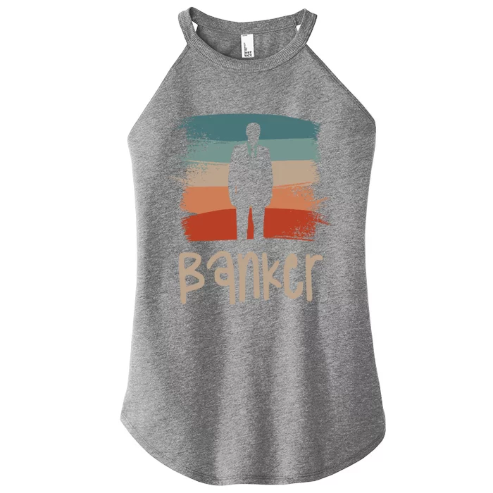 Retro Vintage Classic Banker Banking Funny Gift Women’s Perfect Tri Rocker Tank