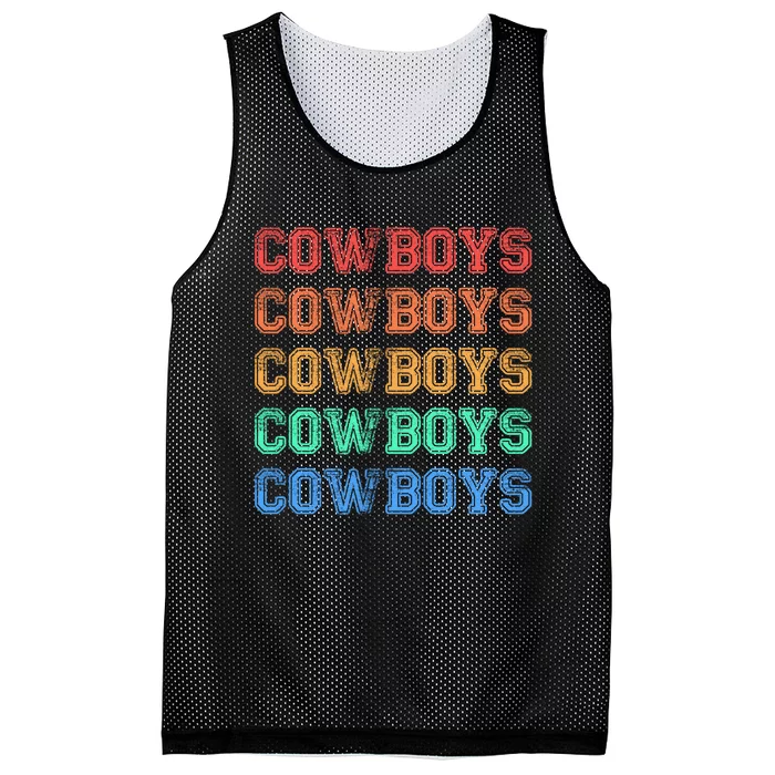 Retro Vintage Classic Cowboy Mesh Reversible Basketball Jersey Tank